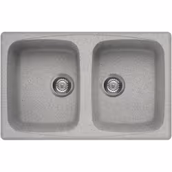 Elleci Master 350, Lavello montato su piano, Rettangolare, Granitek, Grigio, 2 ciotole, Rettangolare