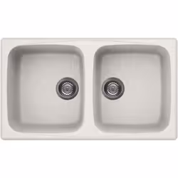 Elleci Master 450, Lavello montato su piano, Rettangolare, Granitek, Bianco, 2 ciotole, Rettangolare