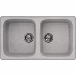 Elleci Master 450, Lavello montato su piano, Rettangolare, Granitek, Grigio, 2 ciotole, Rettangolare