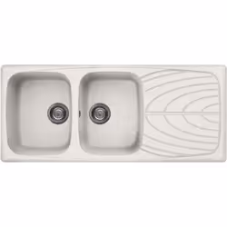 Elleci Master 500, Lavello montato su piano, Rettangolare, Granitek, Bianco, 2 ciotole, Rettangolare