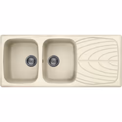 Elleci Master 500, Lavello ad incasso, Rettangolare, Granitek, Bianco, 2 ciotole, Rettangolare