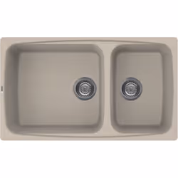 Elleci Fox 450 51 Avena, Lavello montato su piano, Rettangolare, Granitek, Beige, 2 ciotole, Rettangolare