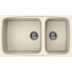 Elleci Fox 450 62 Bianco Antico, Lavello montato su piano, Rettangolare, Granitek, Bianco, 2 ciotole, Rettangolare