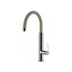 Elleci - Dove MGKDOV43 – Miscelatore da cucina monocomando, da incasso, Granitek, canna girevole, 41,5 cm, Acciaio-Tortora