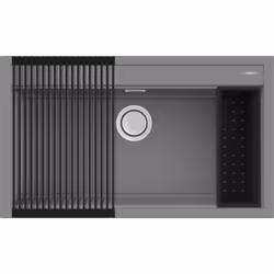 Elleci Best 360 Bundle, Lavello montato su piano, Rettangolare, Granitek, Titanio, 1 ciotole, 796 x 386 mm