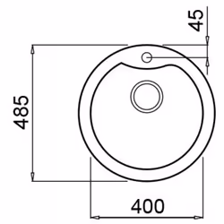 Elleci Ego Round M70 Lavello montato su piano Cerchio Metaltek