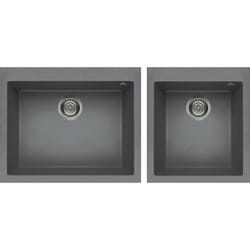 Elleci Quadra 210 Lavello montato su piano Rettangolare Metaltek
