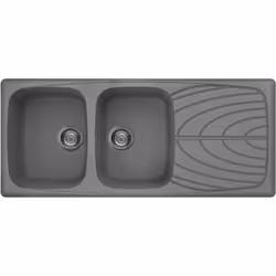 Elleci Master 500, Lavello montato su piano, Rettangolare, Metaltek, Grigio, 2 ciotole, Rettangolare