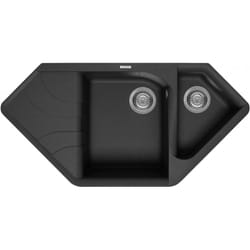 Elleci Ego Corner Lavello montato su piano Angolo Metaltek