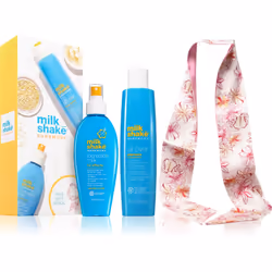Tutto per capelli dall’aspetto meraviglioso in un’unica confezione. Il set di cosmetici milk_shake® Sun & More contiene non u ...