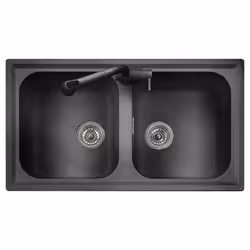 Plados Atlantic 86-20, Lavello montato su piano, Rettangolare, Ultrametal, Alluminio, 2 ciotole, Rettangolare