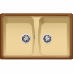 Lavello da cucina in composito Plados Linea Spazio 79.20 a due vasche, base 80cm - Materiale: ULTRAQUARTZ - Colore: TERRA DI ...