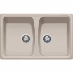 Lavello da cucina in composito Plados Linea Spazio 79.20 a due vasche, base 80cm - Materiale: MICROULTRAGRANIT - Colore: AVEN ...