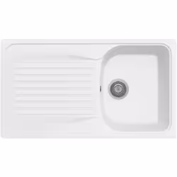Descrizione Lavello da cucina in composito Plados Linea Harmony 86.10 ad una vasca più scolapiatti, base 45cm - Materiale: UL ...