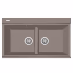 Plados LX8620, Lavello ad incasso, Rettangolare, Ultragranit, Beige, 2 ciotole, Tartufo