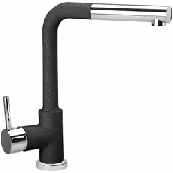 Miscelatore Plados monocomando VEMIXEXTL con canna a 90° e doccia estraibile - Nero Ebony