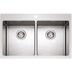 Lavello Plados acciaio inox 2 vasche 755x510 sopratop