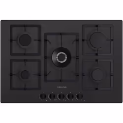 Piano cottura a gas Plados cucina FLAT75 5 fuochi da 75cm - Nero matt