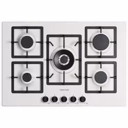 Piano cottura a gas Plados cucina FLAT75 5 fuochi da 75cm - Bianco Latte