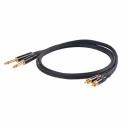 Proel CHLP310LU5, 2 x 6.35mm, Maschio, 2 x RCA, Maschio, 5 m, Nero