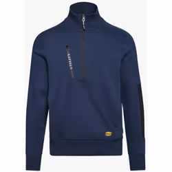 Felpa con zip garzata con inserti laterali neri su maniche e fianchi. Due tasche aperte laterali e una tasca frontale con zip ...