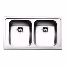 Apell Venezia VE862IAC, Acciaio inox, 2 ciotole, 340 x 400 mm, 21 cm, 340 x 400 mm, 21 cm
