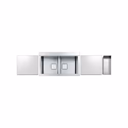 Apell PD862IKITW, Lavello montato su piano, Rettangolare, Acciaio inox, Acciaio inox, 2 ciotole, Rettangolare