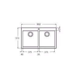 Apell SQ3838I Lavello montato su piano Rettangolare Acciaio inox