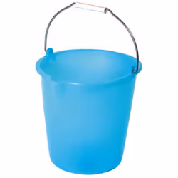 in plastica colore azzurra - flessibile e resistente - manico in acciaio zincato - impugnatura plastica