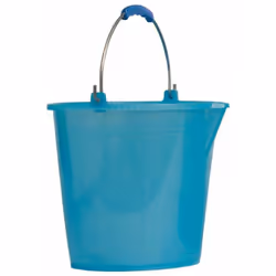 CARATTERISTICHE Secchio in polietilene Manico in ferro con zincatura lucida Manopolina in plastica Resistente all'urto e alle ...
