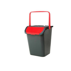 Pattumiera ecologic 35 litri con manico e sportello rossa
