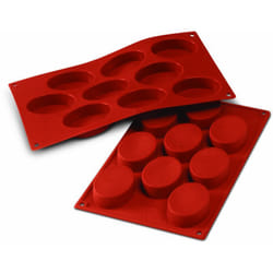 Silikomart - SF018 ovali Stampo in Silicone 70x50 h 20 mm, Rosso, m