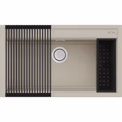 Elleci Best 360 Bundle, Lavello montato su piano, Rettangolare, Keratek plus, Champagne, 1 ciotole, 796 x 386 mm