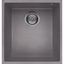 Elleci Quadra 100 G48, Lavello montato su piano, Rettangolare, Granitek, Grigio, 1 ciotole, Rettangolare