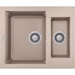 Elleci Easy 150 G51, Lavello montato su piano, Rettangolare, Granitek, Beige, 2 ciotole, Rettangolare