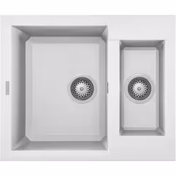 Elleci Easy 150 68 Bianco Titano, Lavello montato su piano, Rettangolare, Granitek, Bianco, 2 ciotole, Rettangolare
