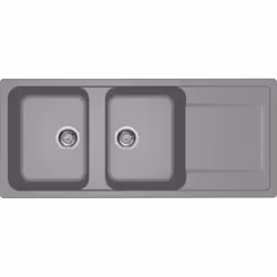 Elleci LIFE 500, Lavello montato su piano, Rettangolare, Granitek, Grigio, 1 ciotole, Cemento