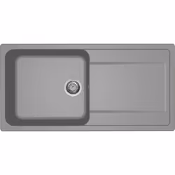 Elleci LIFE 480, Lavello montato su piano, Rettangolare, Granitek, Grigio, 1 ciotole, Rettangolare