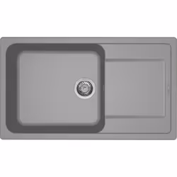 Elleci LIFE 410, Lavello montato su piano, Rettangolare, Granitek, Grigio, 1 ciotole, Cement