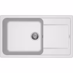 Elleci LIFE 410, Lavello montato su piano, Rettangolare, Granitek, Bianco, 1 ciotole, Rettangolare