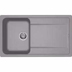 Elleci LIFE 400, Lavello montato su piano, Rettangolare, Granitek, Grigio, 1 ciotole, Cemento