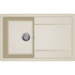 Elleci Life 300, Lavello montato su piano, Rettangolare, Granitek, Bianco, 1 ciotole, Bianco Antico