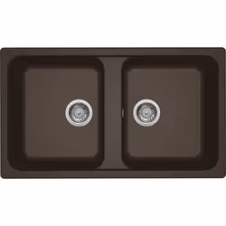 Elleci Life 450, Lavello montato su piano, Rettangolare, Granitek, Espresso, 2 ciotole, Espresso