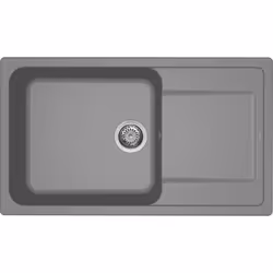 Elleci LIFE 410, Lavello montato su piano, Rettangolare, Granitek, Titanio, 1 ciotole, Quadrato