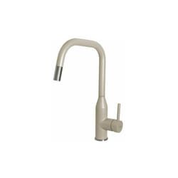 Elleci - Dora Plus MKKDRP95 – Miscelatore da cucina monocomando, da incasso, Keratek, canna girevole con doccetta estraibile, 38 cm, Champagne