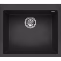 Elleci Quadra 105, Lavello montato su piano, Rettangolare, Metaltek, Nero, 1 ciotole, Rettangolare