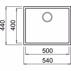 Elleci Quadra 105 Lavello sottopiano Rettangolare Metaltek