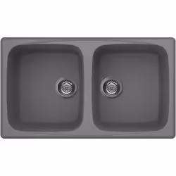 Elleci Master 450, Lavello montato su piano, Rettangolare, Metaltek, Grigio, 2 ciotole, Rettangolare