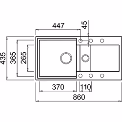 Elleci Easy 425 Lavello montato su piano Rettangolare Metaltek