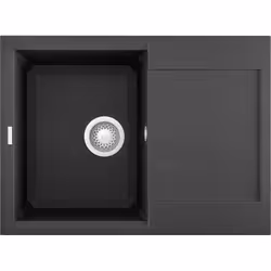 Elleci Easy 135 70 Ghisa, Lavello montato su piano, Rettangolare, Metaltek, Grigio, 1 ciotole, Rettangolare